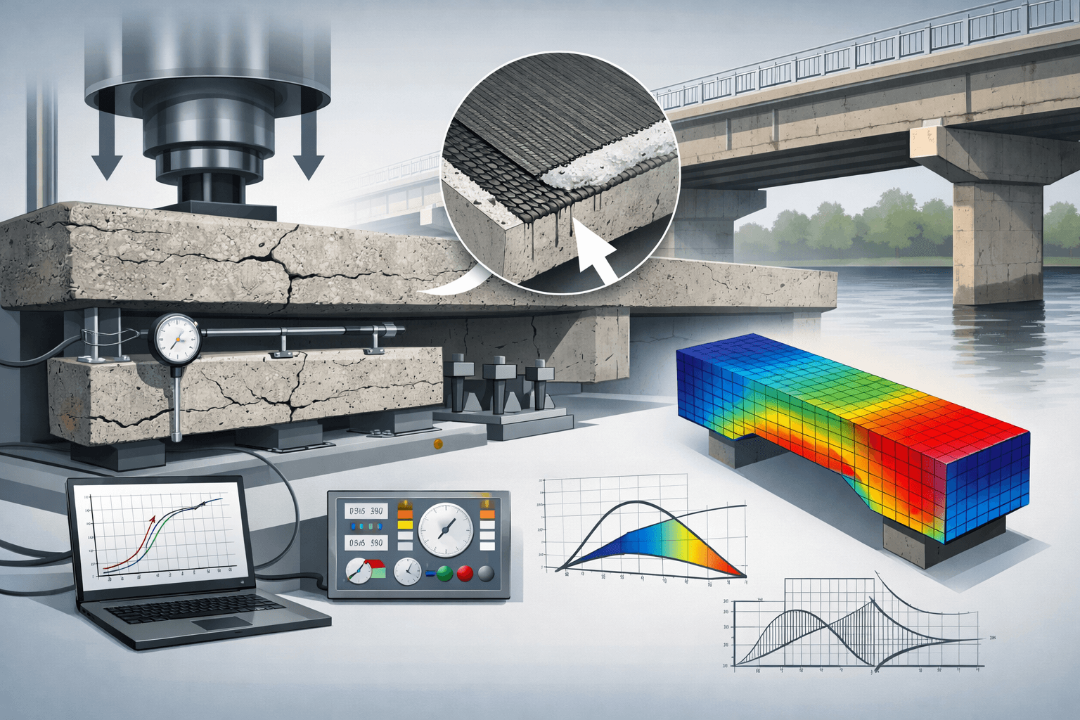 TRC improved flexural capacity of an aged cracked bridge slab-beam